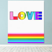 Rainbow Stripes Love Canvas Afdruk (Insitu (Houten vloer))