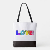 Rainbow Stripes Love Tote Bag (Achterkant)
