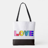 Rainbow Stripes Love Tote Bag (Achterkant)