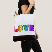 Rainbow Stripes Love Tote Bag (Dichtbij)
