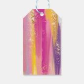 Rainbow Stripes met Faux Gold Glitter Hartelijk da Cadeaulabel (Achterkant)
