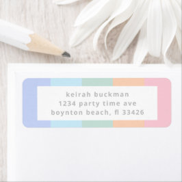 Rainbow Stripes Moderne kleurenbloklabel Etiket
