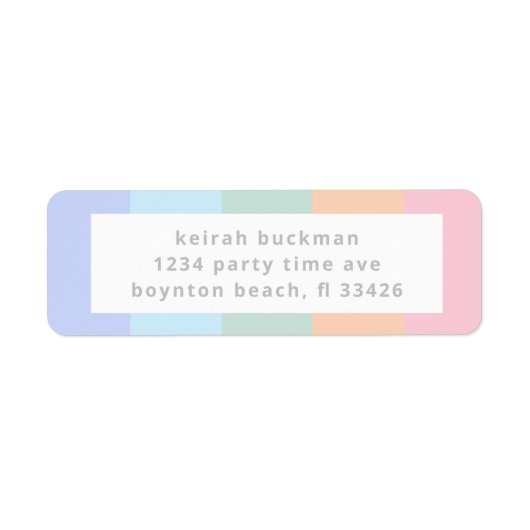 Rainbow Stripes Moderne kleurenbloklabel Etiket (Voorkant)