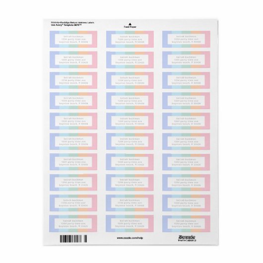 Rainbow Stripes Moderne kleurenbloklabel Etiket (Full Sheet)