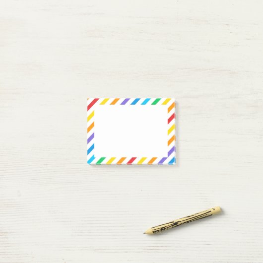 Rainbow Stripes Notities Post-it® Notes (Op bureau)