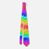 Rainbow Stripes Ombre Waterverf Gay Pride Trendy Stropdas (Achterkant)