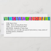  RAINBOW STRIPES PARTIJINVITATIE KAART (Achterkant)