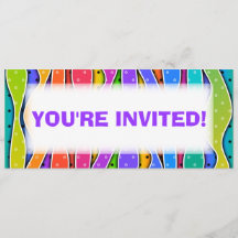  RAINBOW STRIPES PARTIJINVITATIE