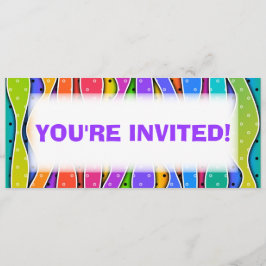  RAINBOW STRIPES PARTIJINVITATIE KAART