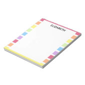 Rainbow Stripes Pastel Naam | Personaliseren Notitieblok (Linkerzijde)