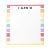 Rainbow Stripes Pastel Naam | Personaliseren Notitieblok (Voorkant)