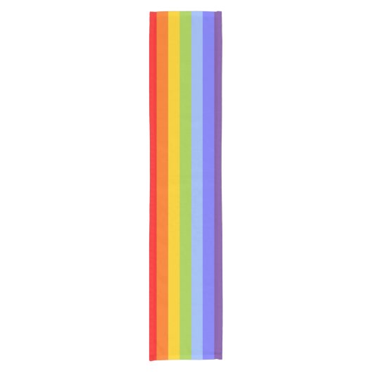RAINBOW Stripes Patroon + uw idee Korte Tafelloper (Voorkant)
