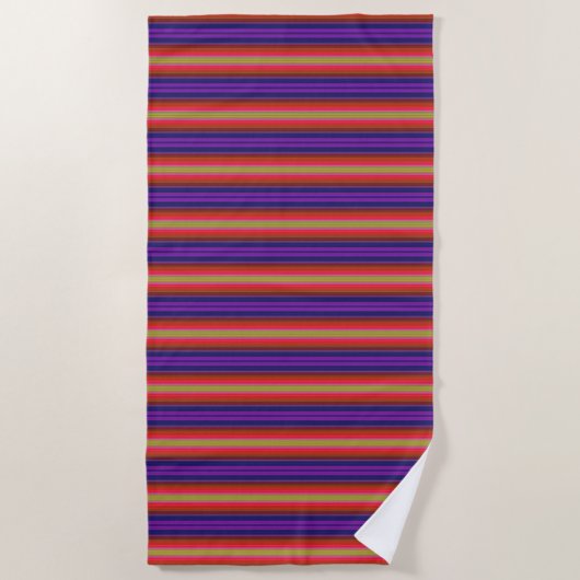 Rainbow Stripes Pattern Beach Towel Strandlaken (Voorkant)