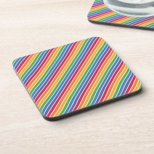 Rainbow Stripes Pattern Bier Onderzetter (Linkerzijde)