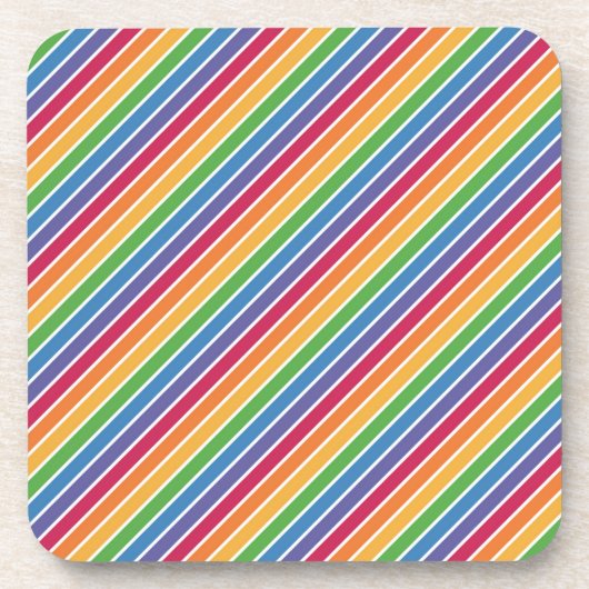 Rainbow Stripes Pattern Bier Onderzetter (Voorkant)