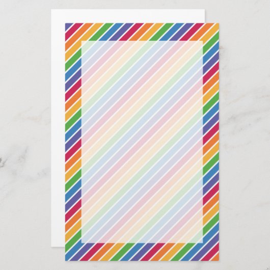 Rainbow Stripes Pattern Briefpapier (Voorkant / Achterkant)
