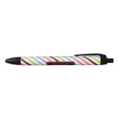 Rainbow Stripes Pattern, gepersonaliseerd Zwarte Inkt Pen (Bovenkant)