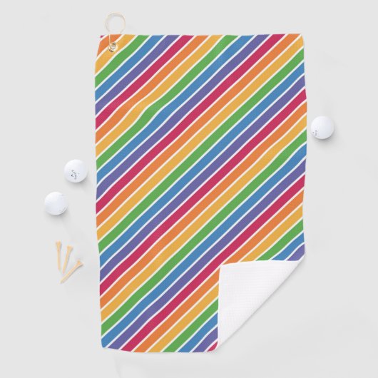 Rainbow Stripes Pattern Golfhanddoek (Insitu)
