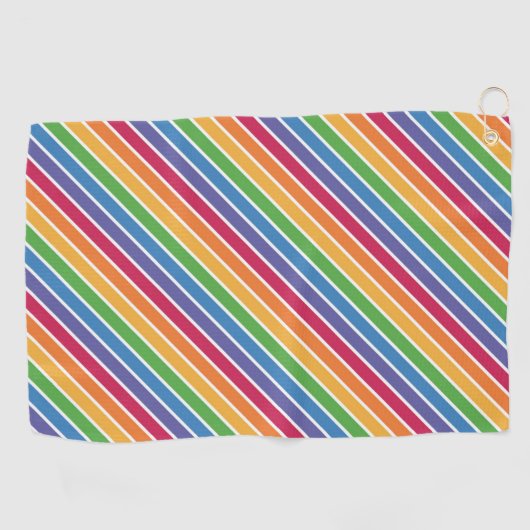 Rainbow Stripes Pattern Golfhanddoek (Horizontaal)