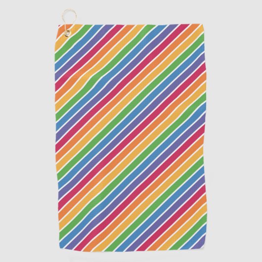 Rainbow Stripes Pattern Golfhanddoek (Voorkant)