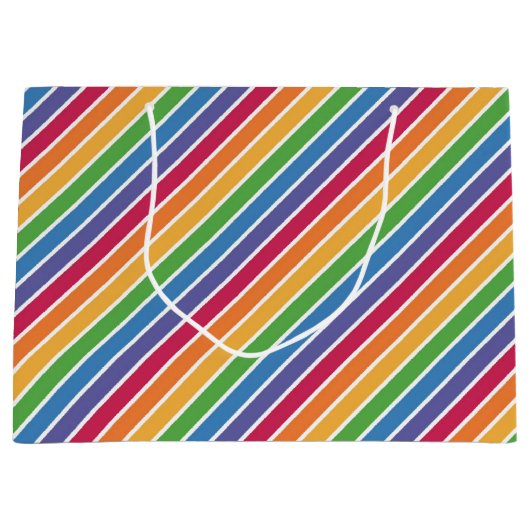 Rainbow Stripes Pattern Groot Cadeauzakje (Voorkant)