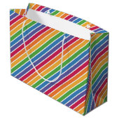 Rainbow Stripes Pattern Groot Cadeauzakje (Achterkant Gekanteld)