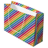 Rainbow Stripes Pattern Groot Cadeauzakje (Voorkant Gekanteld)