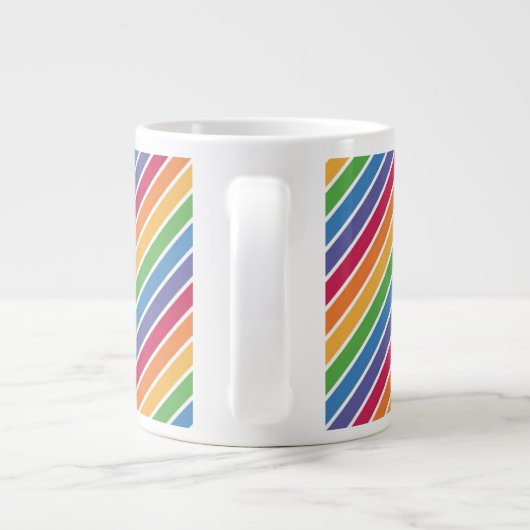 Rainbow Stripes Pattern Grote Koffiekop (Achterkant)
