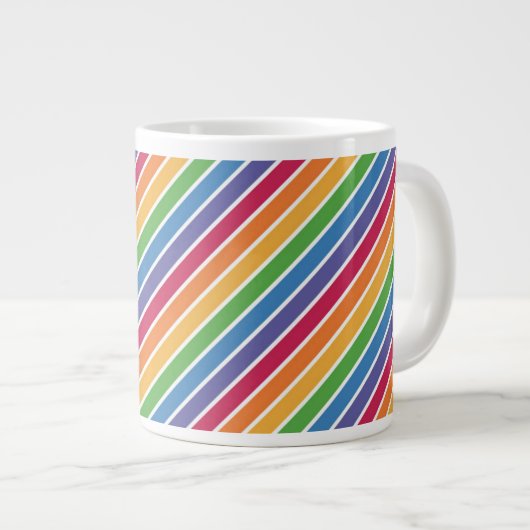 Rainbow Stripes Pattern Grote Koffiekop (Voorkant rechts)