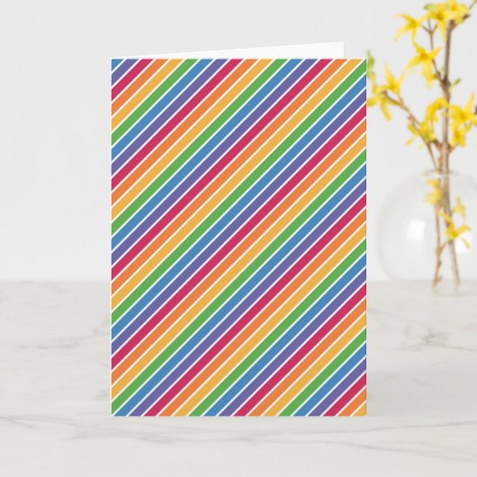 Rainbow Stripes Pattern Kaart (Gele Bloem)