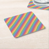 Rainbow Stripes Pattern Kartonnen Onderzetters (Schuin)