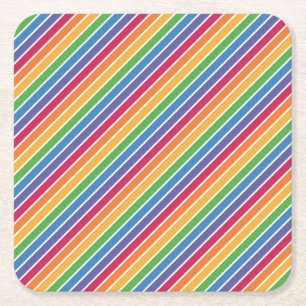 Rainbow Stripes Pattern Kartonnen Onderzetters