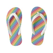 Rainbow Stripes Pattern Kinder Teenslippers (Voetbed)