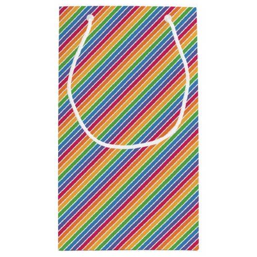 Rainbow Stripes Pattern Klein Cadeauzakje (Achterkant)
