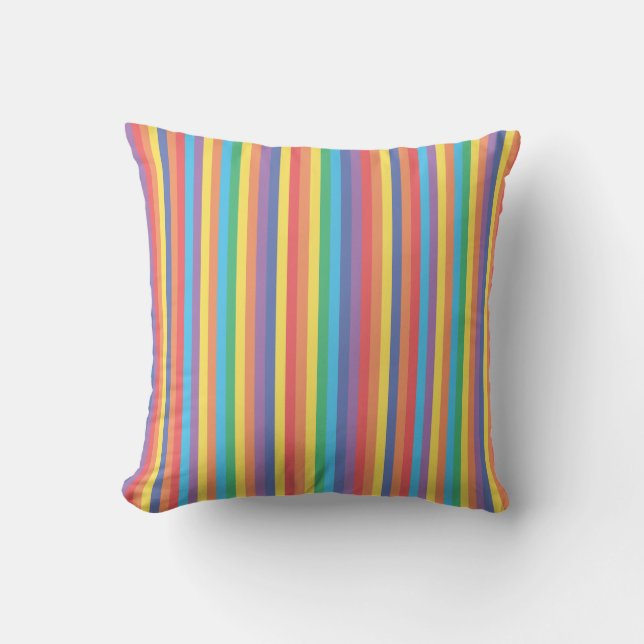 Rainbow Stripes Pattern Kussen (Voorkant)