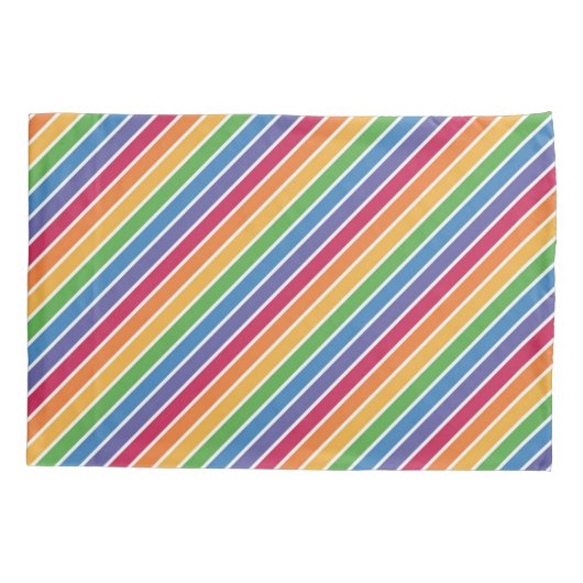 Rainbow Stripes Pattern Kussensloop (Achterkant-Links)