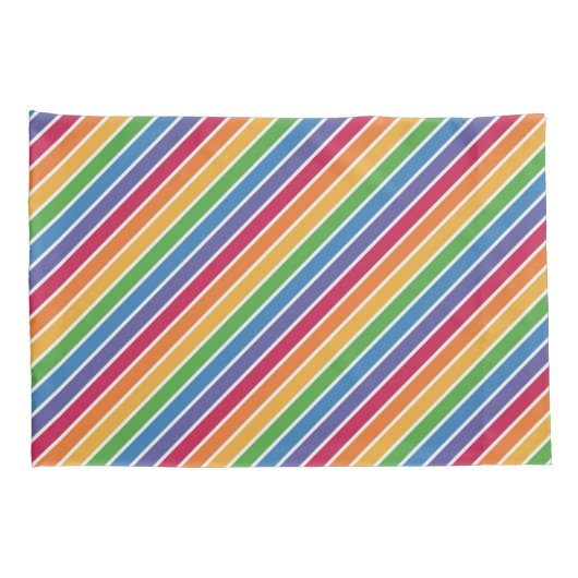 Rainbow Stripes Pattern Kussensloop (Achterkant-Rechts)