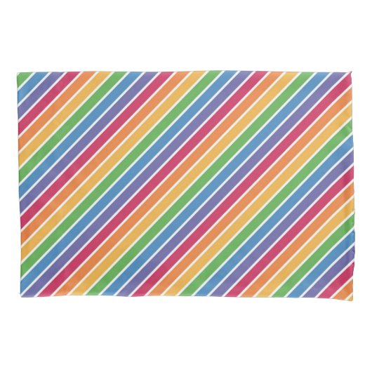 Rainbow Stripes Pattern Kussensloop (Voorkant-Links)