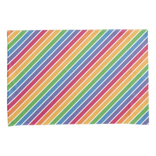 Rainbow Stripes Pattern Kussensloop (Voorkant-Rechts)
