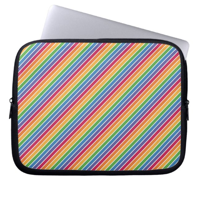 Rainbow Stripes Pattern Laptop Sleeve (Voorkant)