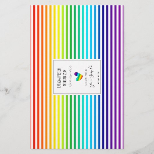 Rainbow Stripes Pattern LGBTQ Artisan Soap Wrapen (Voorkant)