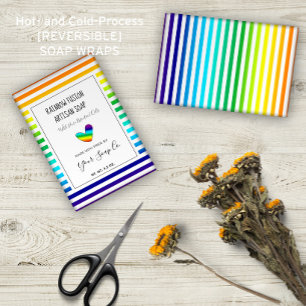 Rainbow Stripes Pattern LGBTQ Artisan Soap Wrapen