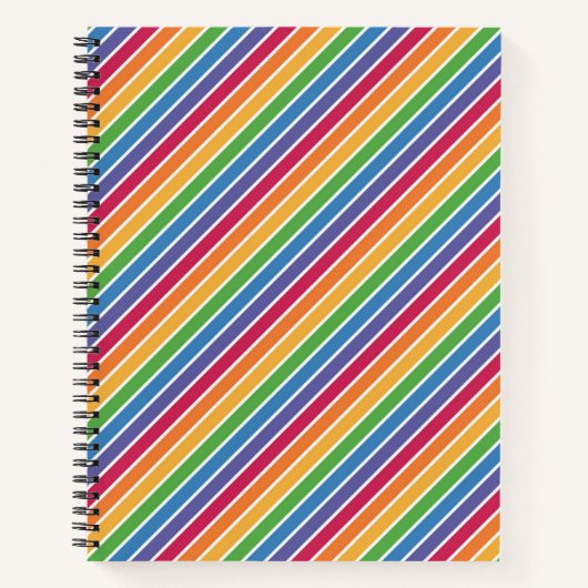 Rainbow Stripes Pattern Notitieboek (Voorkant)