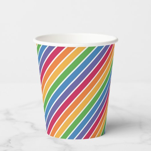 Rainbow Stripes Pattern Papieren Bekers (Achterkant)