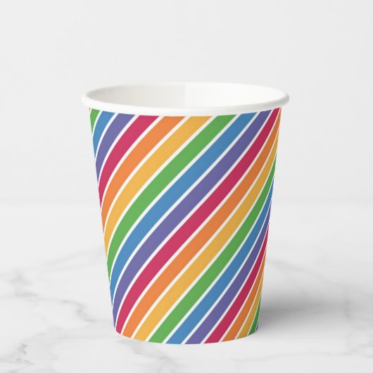 Rainbow Stripes Pattern Papieren Bekers (Links)