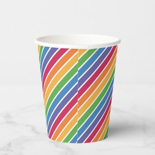 Rainbow Stripes Pattern Papieren Bekers (Rechts)