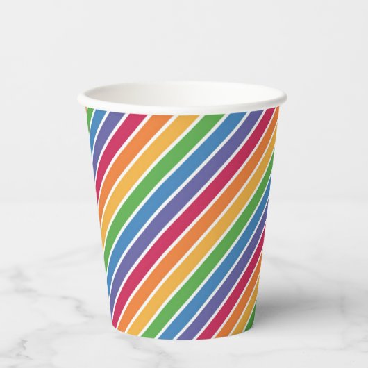 Rainbow Stripes Pattern Papieren Bekers (Voorkant)
