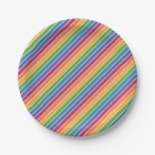 Rainbow Stripes Pattern Papieren Bordje (Voorkant)
