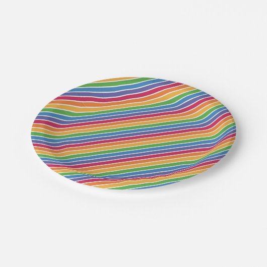 Rainbow Stripes Pattern Papieren Bordje (Gekanteld)
