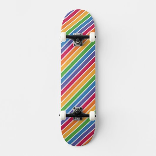 Rainbow Stripes Pattern Persoonlijk Skateboard (Voorkant)